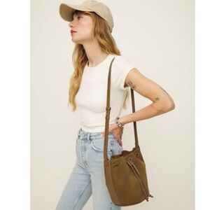 REFORMATION - Suede Ornellia Bucket Bag (O/S)